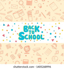 Back to school information page. Education template of flyer, magazines, posters, book cover, banner. Concept background. Layout illustration template cover with typography text.