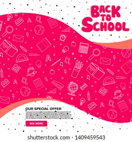 Back to school information page. Education template of flyer, magazines, posters, book cover, banner. Exam infographic concept background. Layout illustration template pages with typography text
