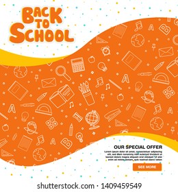 Back to school information page. Education template of flyer, magazines, posters, book cover, banner. Exam infographic concept background. Layout illustration template pages with typography text