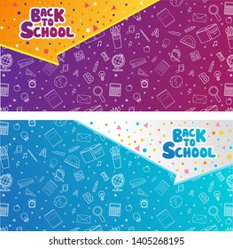Back to school information pages set. Education template of flyer, magazines, posters, book cover, banner. Exam infographic concept background. Layout illustration template pages with typography text