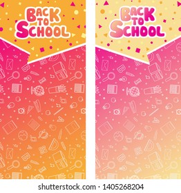 Back to school information pages set. Education template of flyer, magazines, posters, book cover, banner. Exam infographic concept background. Layout illustration template pages with typography text