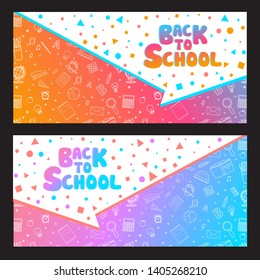 Back to school information pages set. Education template of flyer, magazines, posters, book cover, banner. Exam infographic concept background. Layout illustration template pages with typography text