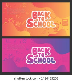 Back to school information pages set. Education template of flyer, magazines, posters, book cover, banner. Exam infographic concept background. Layout illustration template pages with typography text