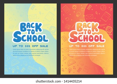 Back to school information pages set. Education template of flyer, magazines, posters, book cover, banner. Exam infographic concept background. Layout illustration template pages with typography text