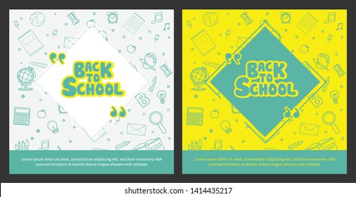 Back To School Information Pages Set. Education Template Of Flyer, Magazines, Posters, Book Cover, Banner. Exam Infographic Concept Background. Layout Illustration Template Pages With Typography Text