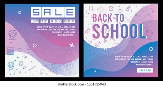 Back to school information pages set. Education template of flyer, magazines, posters, book cover, banner. Exam infographic concept background. Layout illustration template pages with typography text
