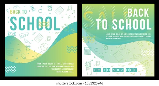 Back to school information pages set. Education template of flyer, magazines, posters, book cover, banner. Exam infographic concept background. Layout illustration template pages with typography text
