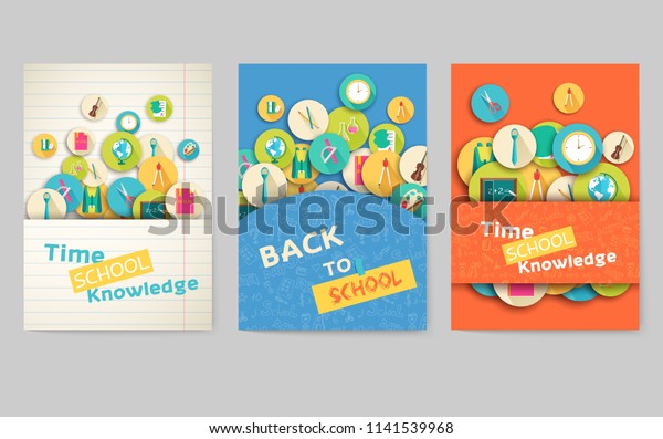 Back School Information Pages Set Education Stock Vector Royalty