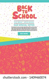 Back to school information poster. Education template of flyer, magazines, posters, book cover, banner. Exam infographic concept background. Layout illustration template pages with typography text.