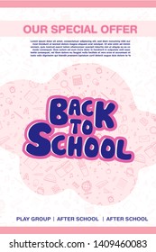 Back to school information poster. Education template of flyer, magazines, posters, book cover, banner. Exam infographic concept background. Layout illustration template pages with typography text.