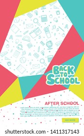 Back to school information poster. Education template of flyer, magazines, posters, book cover, banner. Exam infographic concept background. Layout illustration template pages with typography text.