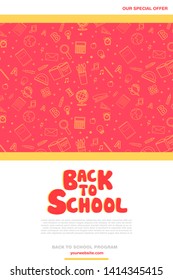 Back to school information poster. Education template of flyer, magazines, posters, book cover, banner. Exam infographic concept background. Layout illustration template pages with typography text.