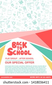 Back to school information poster. Education template of flyer, magazines, posters, book cover, banner. Exam infographic concept background. Layout illustration template pages with typography text.