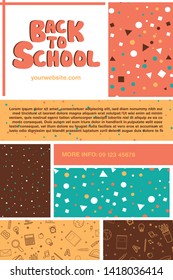 Back to school information poster. Education template of flyer, magazines, posters, book cover, banner. Exam infographic concept background. Layout illustration template pages with typography text.