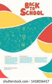 Back to school information poster. Education template of flyer, magazines, posters, book cover, banner. Exam infographic concept background. Layout illustration template pages with typography text.