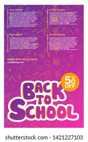 Back to school information poster. Education template of flyer, magazines, posters, book cover, banner. Exam infographic concept background. Layout illustration template pages with typography text.