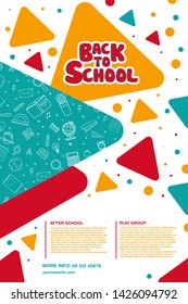 Back to school information poster .Education template of flyer, magazines, posters, book cover, banner. Exam infographic concept background. Layout illustration template pages with typography text.