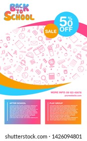 Back to school information poster .Education template of flyer, magazines, posters, book cover, banner. Exam infographic concept background. Layout illustration template pages with typography text.