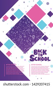 Back to school information poster .Education template of flyer, magazines, posters, book cover, banner. Exam infographic concept background. Layout illustration template pages with typography text.