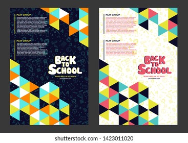 Back to school information poster set.Education template of flyer, magazines, posters, book cover, banner. Exam infographic concept background. Layout illustration template pages with typography text.