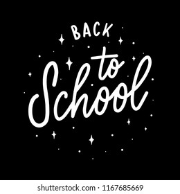 Back to school  -  inscription hand lettering vector.Typography design. Greetings card.