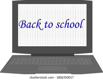 Back to School. The inscription on the monitor. Vector illustration.