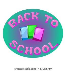 Back to school. Inscription,Vector illustration