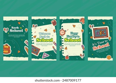 Back to school instagram and facebook story template