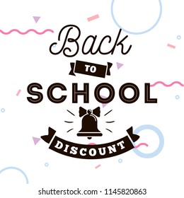 Back to school. Isolated vector element. First day of school logo. Calligraphy, lettering design. Typography for greeting cards, posters, banners.
