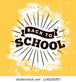 Back to school. Isolated vector element. First day of school logo. Calligraphy, lettering design. Typography for greeting cards, posters, banners.