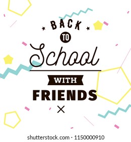 Back to school. Isolated vector element. First day of school logo. Calligraphy, lettering design. Typography for greeting cards, posters, banners.