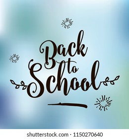Back to school. Isolated vector element. First day of school logo. Calligraphy, lettering design. Typography for greeting cards, posters, banners.