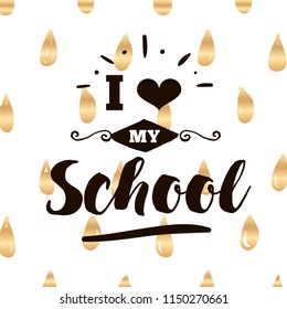 Back to school. Isolated vector element. First day of school logo. Calligraphy, lettering design. Typography for greeting cards, posters, banners.