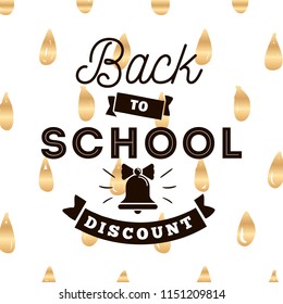 Back to school. Isolated vector element. First day of school logo. Calligraphy, lettering design. Typography for greeting cards, posters, banners.