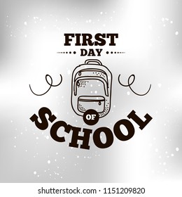 Back to school. Isolated vector element. First day of school logo. Calligraphy, lettering design. Typography for greeting cards, posters, banners.