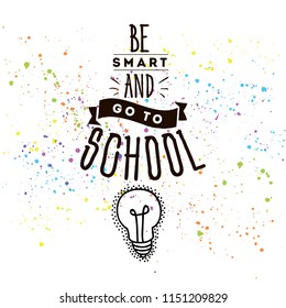 Back to school. Isolated vector element. First day of school logo. Calligraphy, lettering design. Typography for greeting cards, posters, banners.