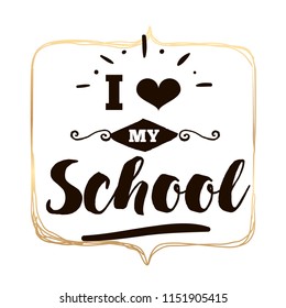 Back to school. Isolated vector element. First day of school logo. Calligraphy, lettering design. Typography for greeting cards, posters, banners.