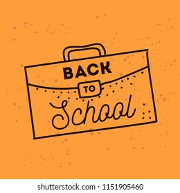 Back to school. Isolated vector element. First day of school logo. Calligraphy, lettering design. Typography for greeting cards, posters, banners.