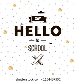 Back to school. Isolated vector element. First day of school logo. Calligraphy, lettering design. Typography for greeting cards, posters, banners.