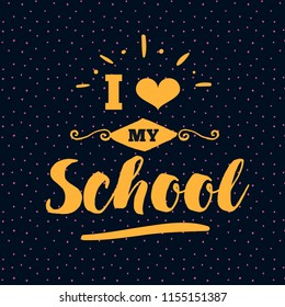 Back to school. Isolated vector element. First day of school logo. Calligraphy, lettering design. Typography for greeting cards, posters, banners.