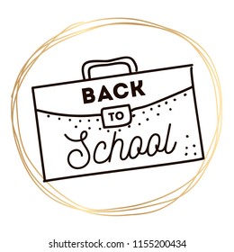 Back to school. Isolated vector element. First day of school logo. Calligraphy, lettering design. Typography for greeting cards, posters, banners.