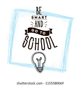 Back to school. Isolated vector element. First day of school logo. Calligraphy, lettering design. Typography for greeting cards, posters, banners.