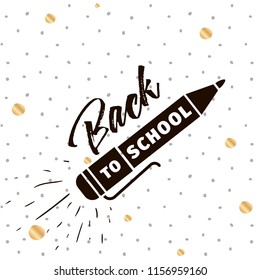 Back to school. Isolated vector element. First day of school logo. Calligraphy, lettering design. Typography for greeting cards, posters, banners.