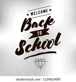 Back to school. Isolated vector element. First day of school logo. Calligraphy, lettering design. Typography for greeting cards, posters, banners.