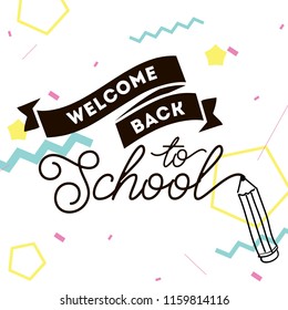 Back to school. Isolated vector element. First day of school logo. Calligraphy, lettering design. Typography for greeting cards, posters, banners.