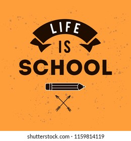 Back to school. Isolated vector element. First day of school logo. Calligraphy, lettering design. Typography for greeting cards, posters, banners.