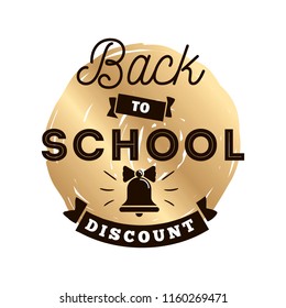Back to school. Isolated vector element. First day of school logo. Calligraphy, lettering design. Typography for greeting cards, posters, banners.