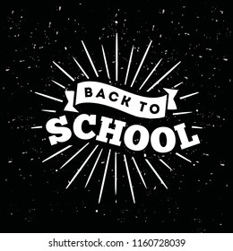 Back to school. Isolated vector element. First day of school logo. Calligraphy, lettering design. Typography for greeting cards, posters, banners.