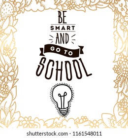 Back to school. Isolated vector element. First day of school logo. Calligraphy, lettering design. Typography for greeting cards, posters, banners.