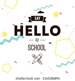 Back to school. Isolated vector element. First day of school logo. Calligraphy, lettering design. Typography for greeting cards, posters, banners.